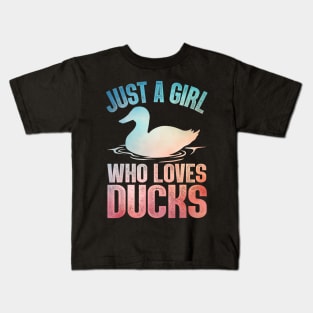 Cool Duck Girls Rubber Duck Yellow Mandarin Ducks Kids T-Shirt